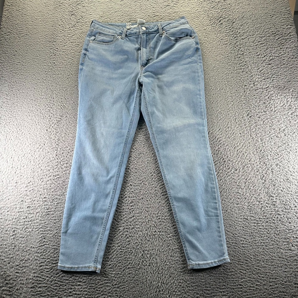 No Boundaries Jeans Womens 12 Blue Cotton Denim Tapered Stretch Faded Workwear
